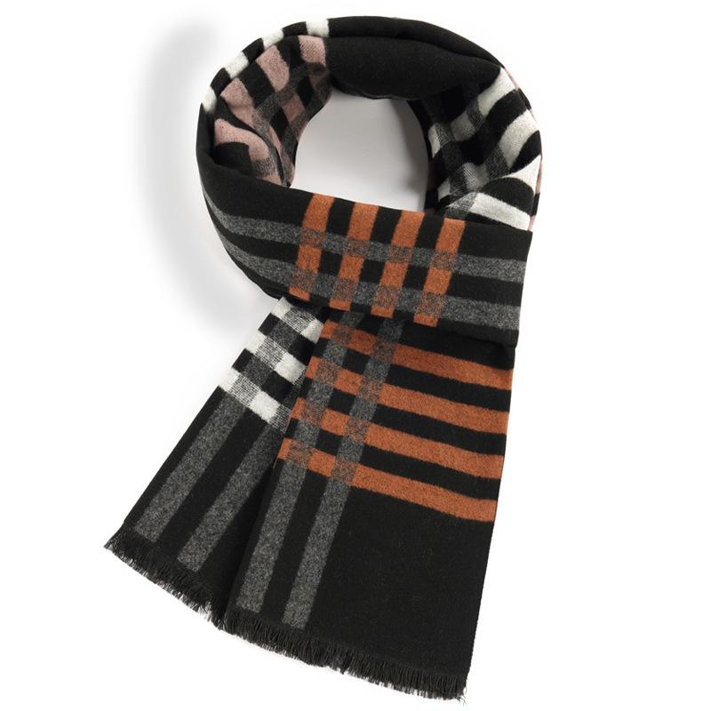 Men'S Scarves Men'S Winter Warmth Plaid Long Imitation Cashmere Men'S Scarves Custom