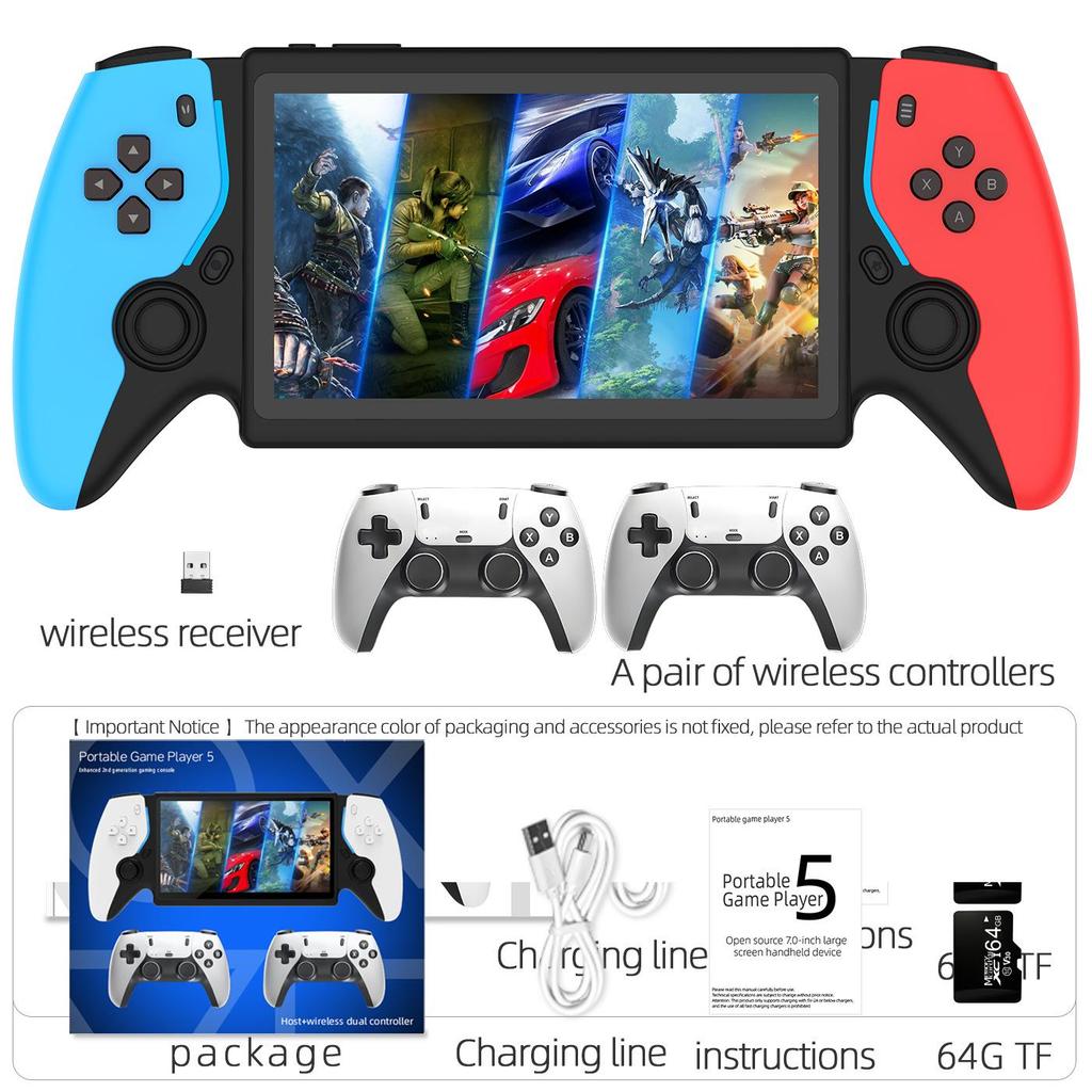 PS5 Handheld Open-source Game Console, High-definition Arcade, Supports Two Player Battles and Dual Controller Consoles