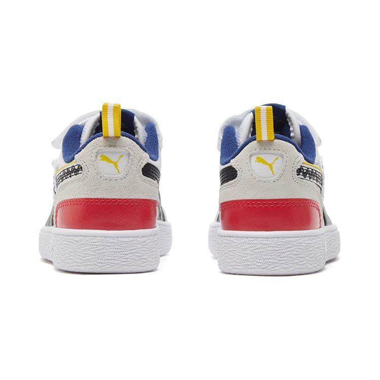 Puma Peanuts X  Ralph Sampson V Velcro Casual Low Top Kids Sneakers Kids Sneakers White Blue Yellow 375794-01