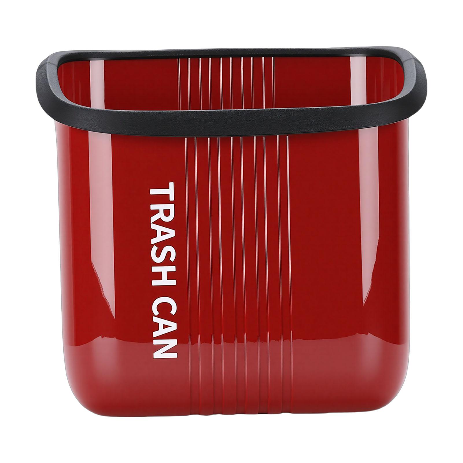 

Hanging Trash Can Wide Opening Space Saving Under Counter Small Waste Bin with Press Ring for Kitchen Bathroom Red красный