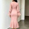 Long Sleeve Plus Size Vintage New In Dresses for Women Casual Long Spring Autumn Mermaid Hem Dress