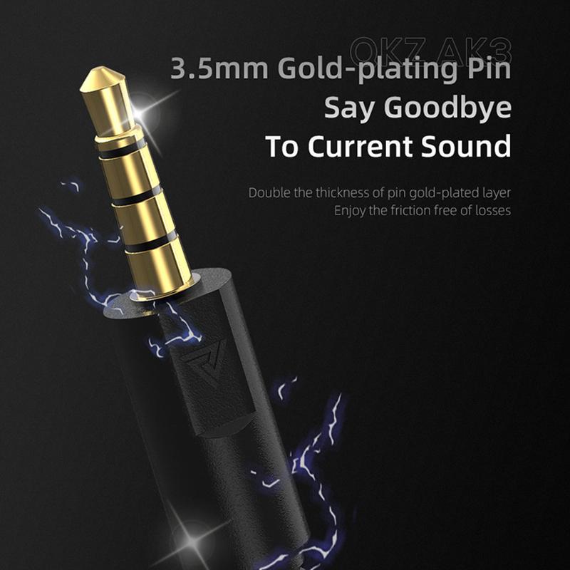 AK3 FiLe Wired Earphone with Microphone HiFi Music Monitor Bass Headphones Noise Cancelling Headset For Sport Gaming Earbuds