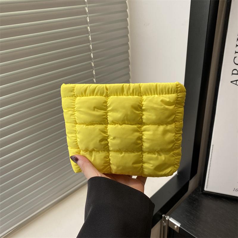 Koreanischer Ins-High-Value-Unifarben-Quadrat-Clutch-Tasche einfache große Kapazität Kosmetiktasche Temperament modische kleine quadratische Tasche Damen