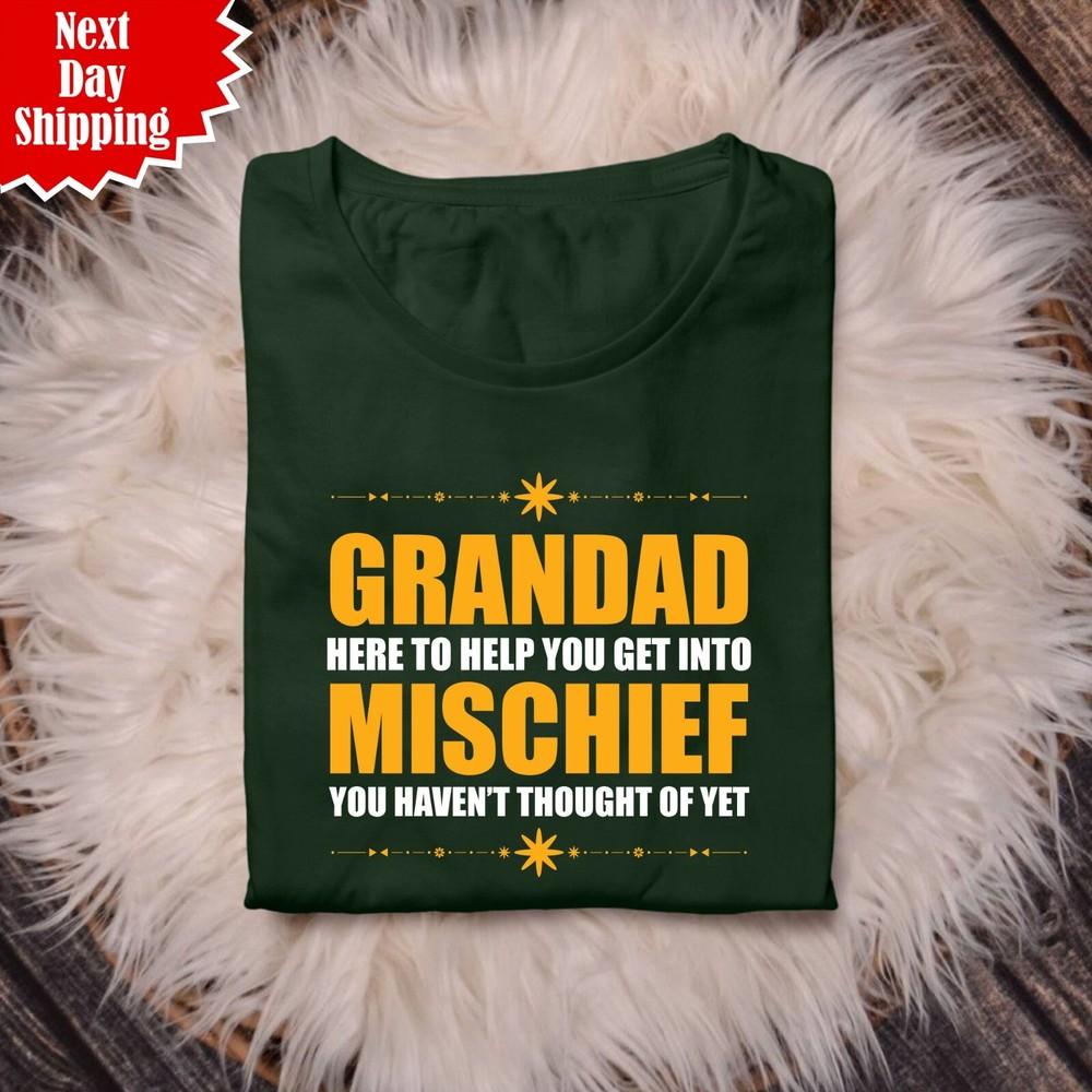 

Grandad Mischief Men s Printed Funny T Shirt Fathers Day Gift Short Sleeve T Top S