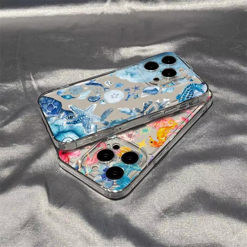 Summer Marine Animals Clear Phone Case For Samsung Galaxy S26 S25 Ultra S24 S23 FE S22 S21 Plus S20 A73 A72 Silicone Cover