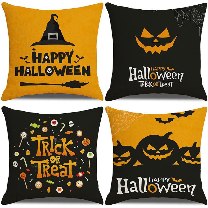 Halloween Pillowcase Pumpkin Skull Funny Ghost Cushion Cover Sofa Living Room Decoration Pillow