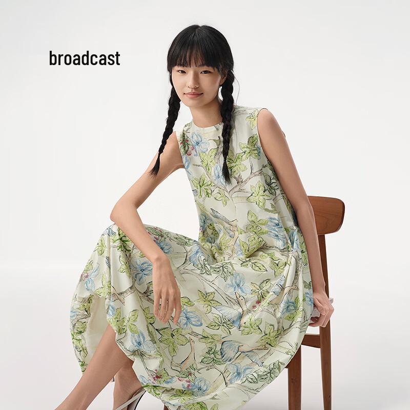 Women s Poetic Oriental Sleeveless Midi Dress M