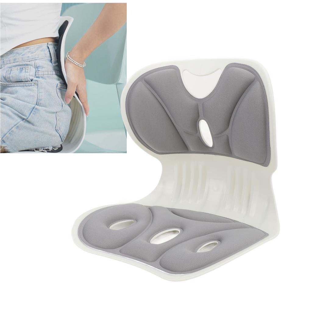 Back and Lumbar Support Breathable Fabric Petal Shaped   Chair Seating Cushion