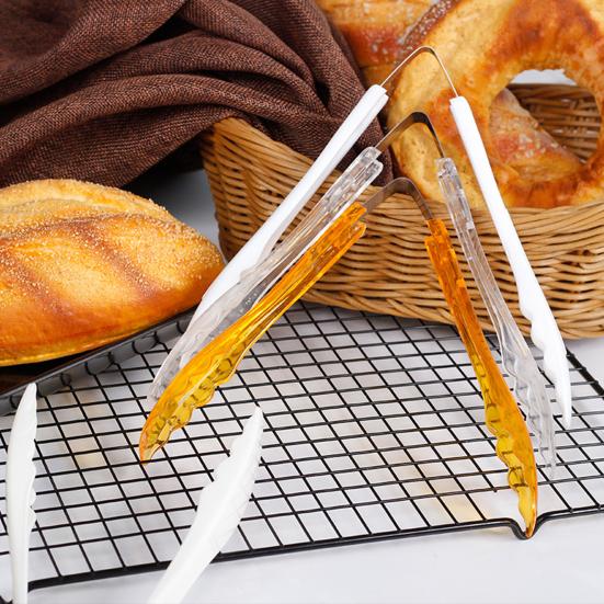 Food Clip Comfortable Grip Non-slip Easy To Clean Anti-scalding Plastic Handheld Bread Toast Tong Cooking Tool Kitchen Gadget
