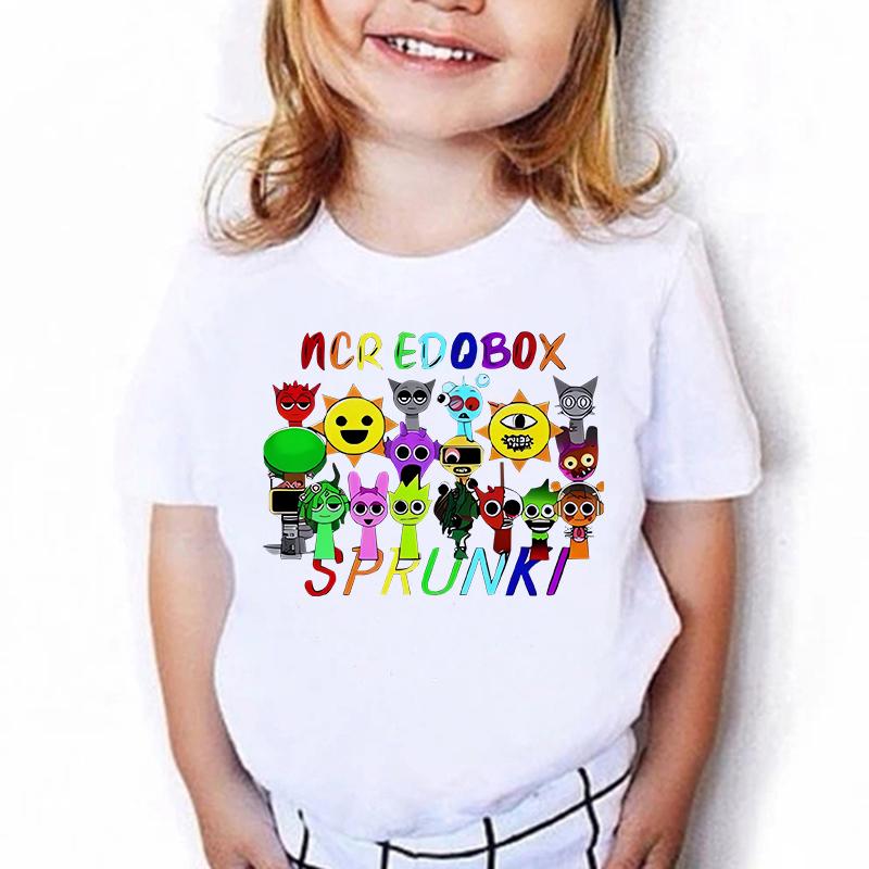 2025 Caliente Niños Sprunki Camiseta Moda Infantil Casual Dibujos Animados Incredibox Camisetas Niños Cuello Redondo Manga Corta Ropa de Verano para Bebé Niña