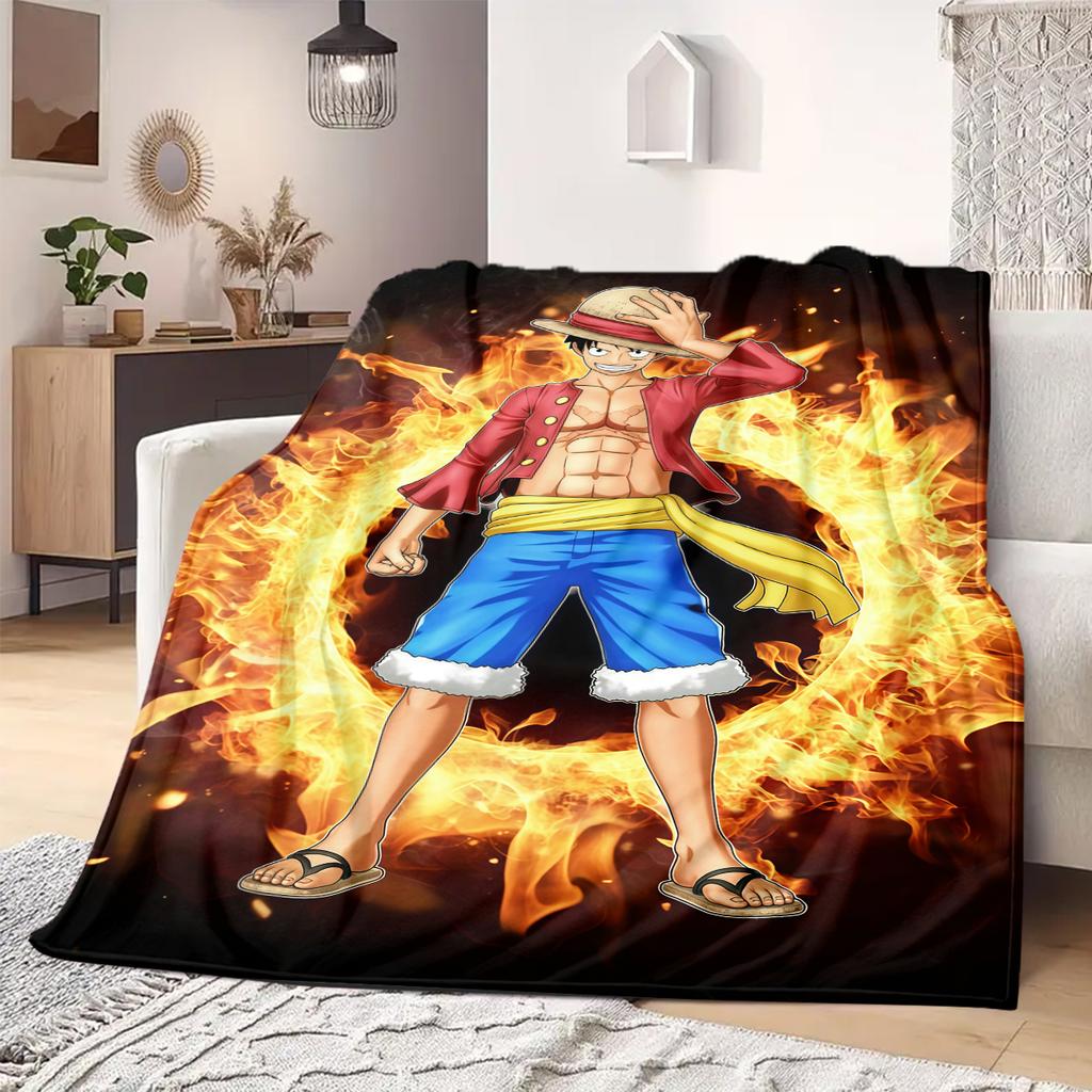 ONE PIECE Monkey D. Luffy Print Blanket Warm Comfortable Flannel Blanket Suitable for Bedrooms,Sofas, Beds,Chairs -QIAO101