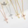 Dainty Women Fashion Jewelry Religious Faith Personalized Birthstone Cross Pendant Necklace for Girl Gift