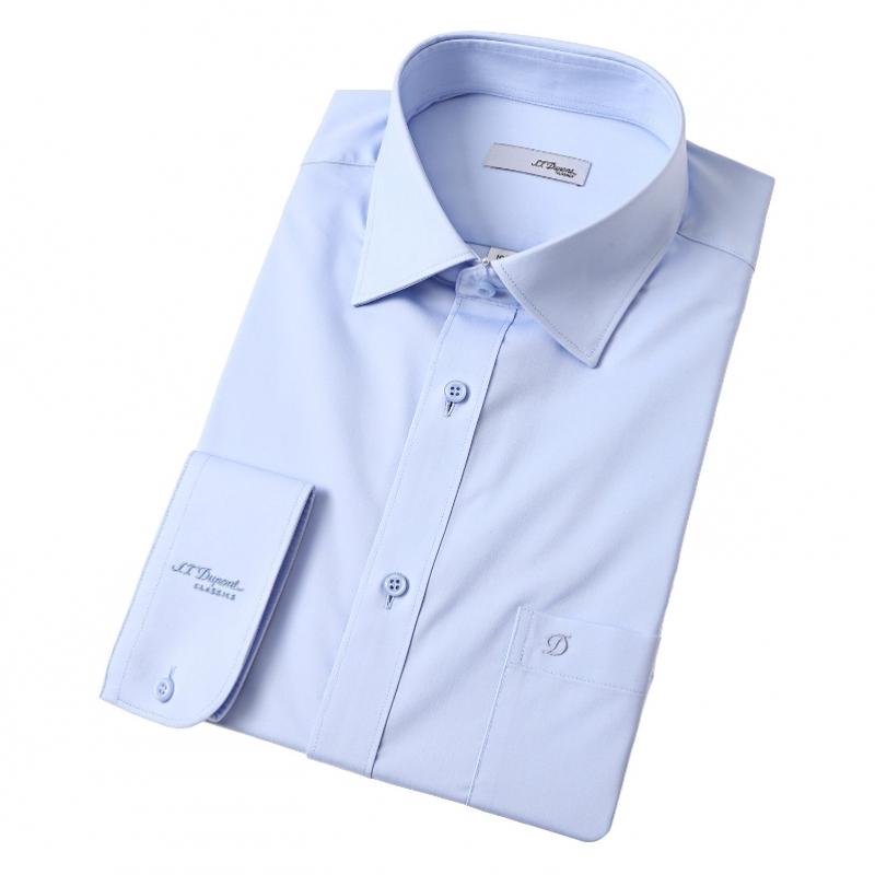 S.t. Dupont Long Sleeve Regular Fit Stretch Blue Shirt  Se5fm12ls901sbu 