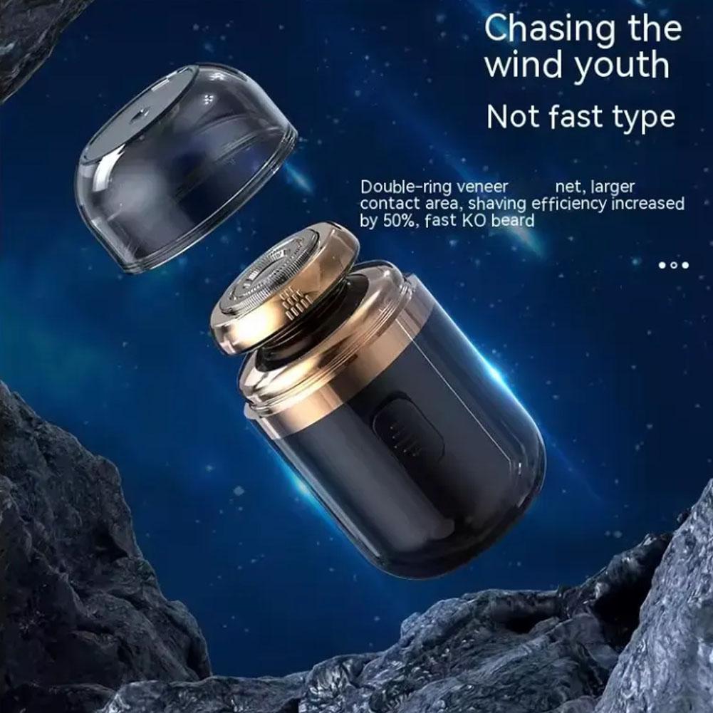 Men's Portable Capsule Razor - Mini Electric Shaver with Nose Hair Trimmer, Multifunctional Grooming Tool