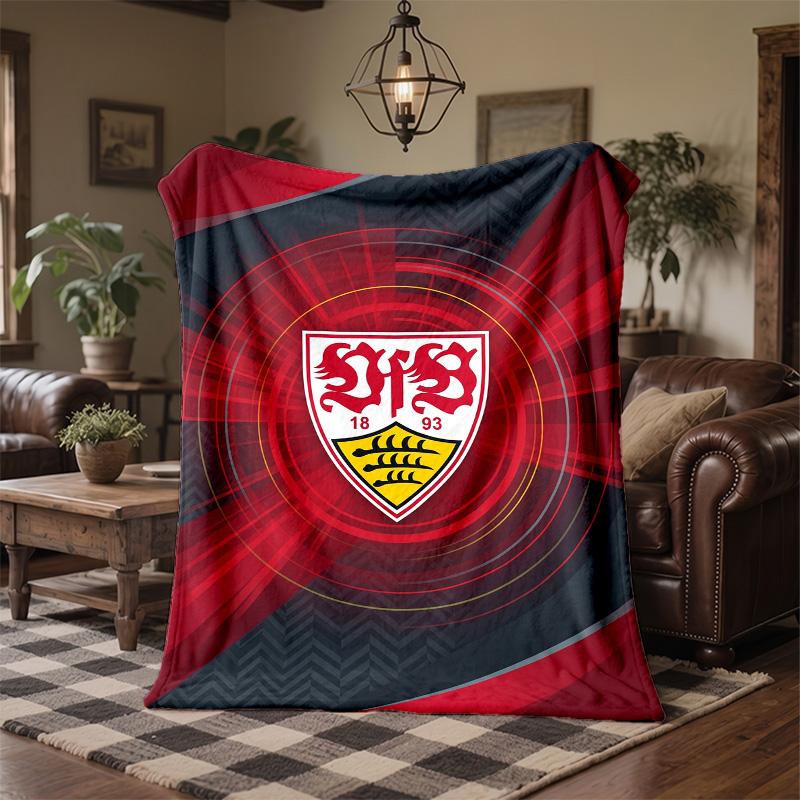 Coperta in Pile a Tema VfB Stuttgart Morbida e Accogliente Coperta in Peluche per Camera da Letto Divano Viaggio