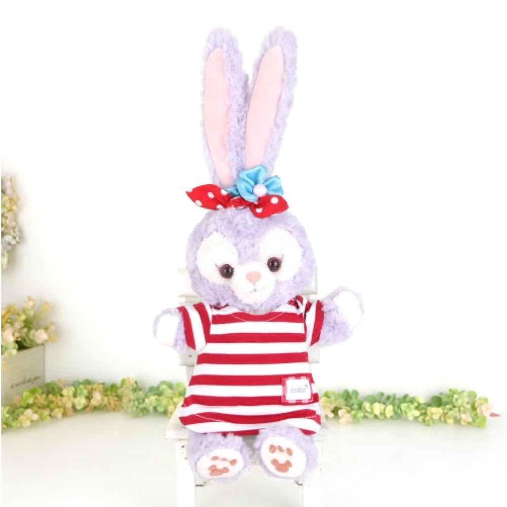 

Stella Lou and other puppet clothes for stuffed made in knit cds519pt animals, Japan, dress, red, striped, birthday, Christmas, present, gift,