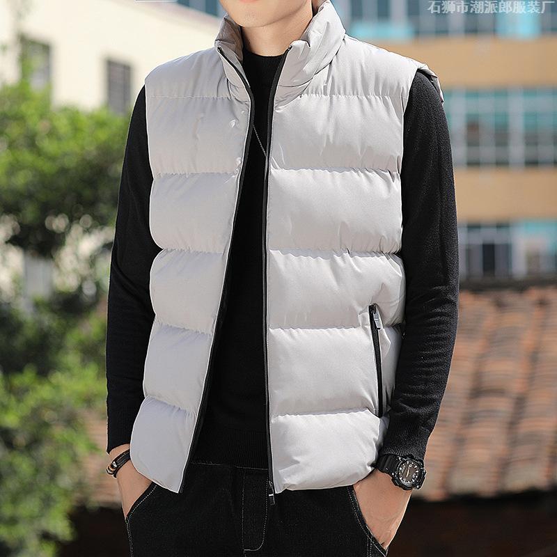 Vest men's outer wear winter new wish men's coat short vest warm vest sleeveless down cotton stand-up collar