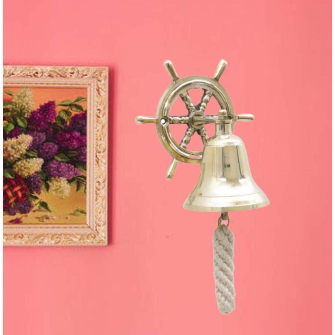 

Тематический декор для домашнего декора/декора стола/декора офиса Латунный штурвал Корабельный колокол Веревка Морской Морской Настенный декор Пляжный декор