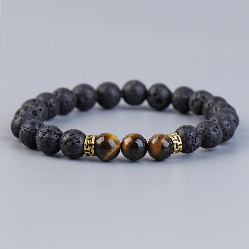Natural Lava Stone Aromatherapy Beaded Bracelet for Essential Oils