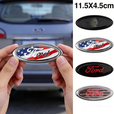 CSVJ8 11.5x4.5cm Car Styling Rear Trunk Logo Emblem Badge Sticker for Fiesta Ranger Mondeo Fusion Escape Kuga Edge Focus Mustang