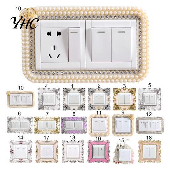 Outlet Sticker Switch European Style Punch Free Plastic Socket Decal Wall-mounted Cover Wall for Home