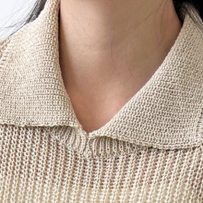 Shop Women Sheer Loose FiT Collared Neck ShorT Sleeve KniT T shirT Wdm Wkn 2lcb