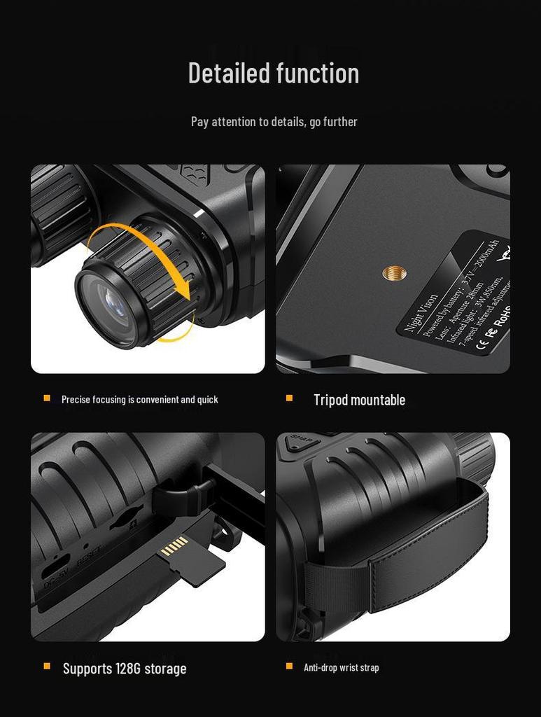 2.8-Inch Display Binoculars with 2MP HD Infrared Night Vision