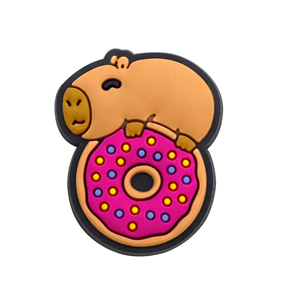 Capybara Pen Clip & Ornament: Card Buckle Decoration with Straw Accessories
