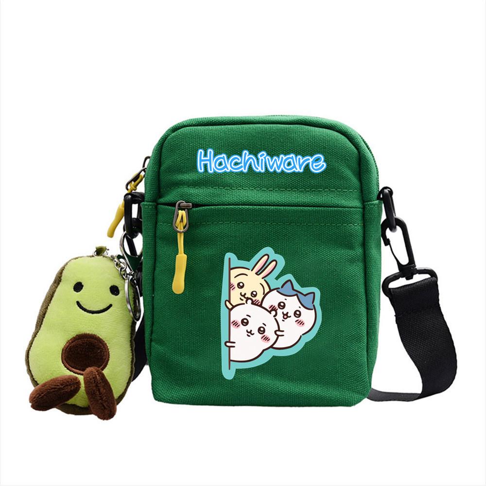 Chiikawa Cartoon Canvas Square Shoulder Bag With Inner Pouch For Casual Outings