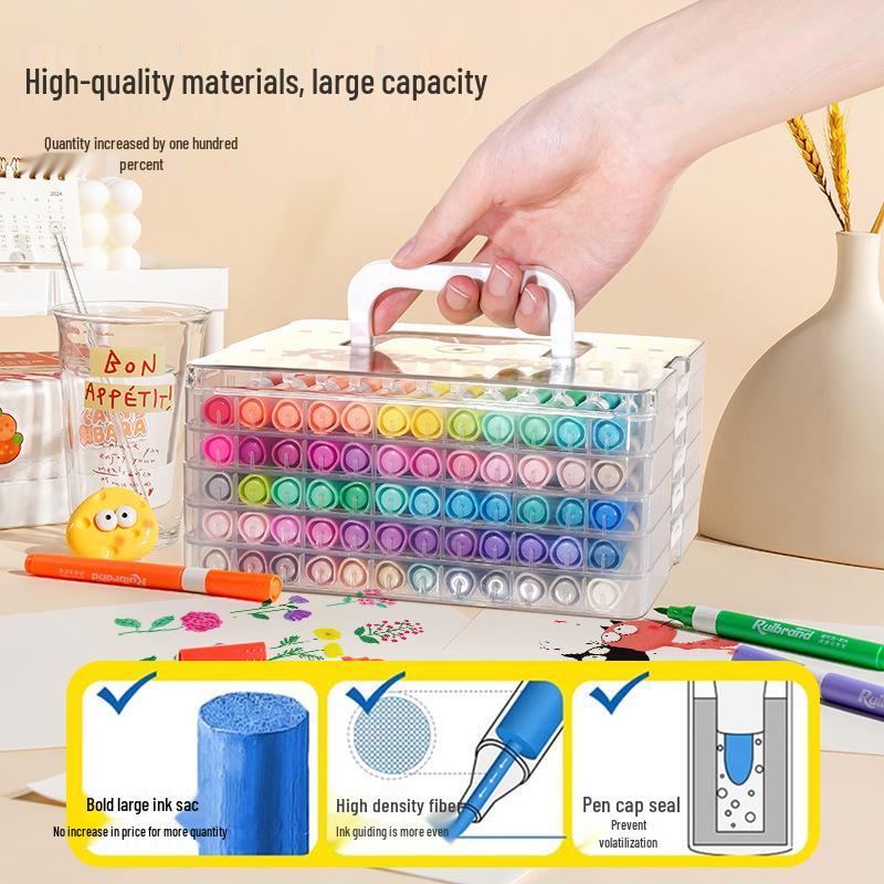 60-Color Washable Acrylic Markers: Watercolor Pens for Children's Art and School Projects