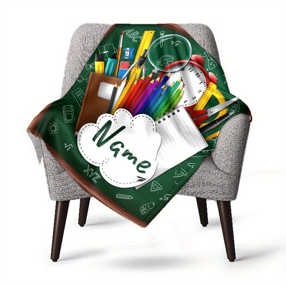 School Supplies Theme Home Customized Blankets Comfortable Soft Lightweight Multiseasonal Blanket For Picnics Sofas Offices Beds Living Rooms Perfect