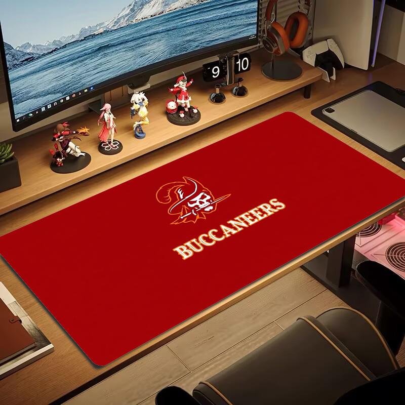 Tampa Bay Buccaneers Mauspads Großes Gaming-Tischkissen Rutschfest Laptop Tablet Großes Mauspads XXL Matte Mini-PC Spielmatte Mit Verriegeltem Rand