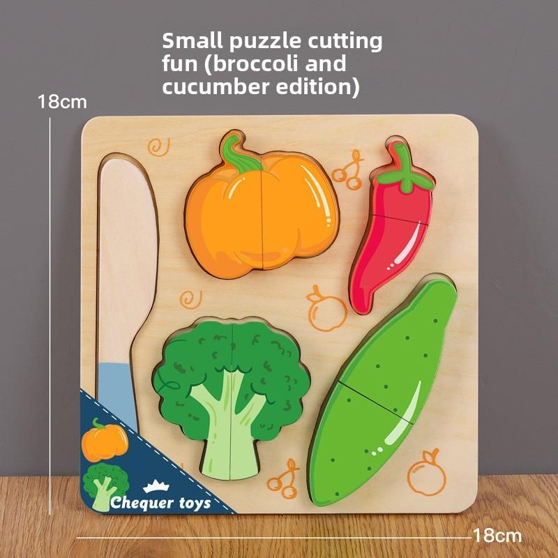 Wooden Cut Fruits And Vegetables Puzzle For Kids Kids Kitchen Play Toy