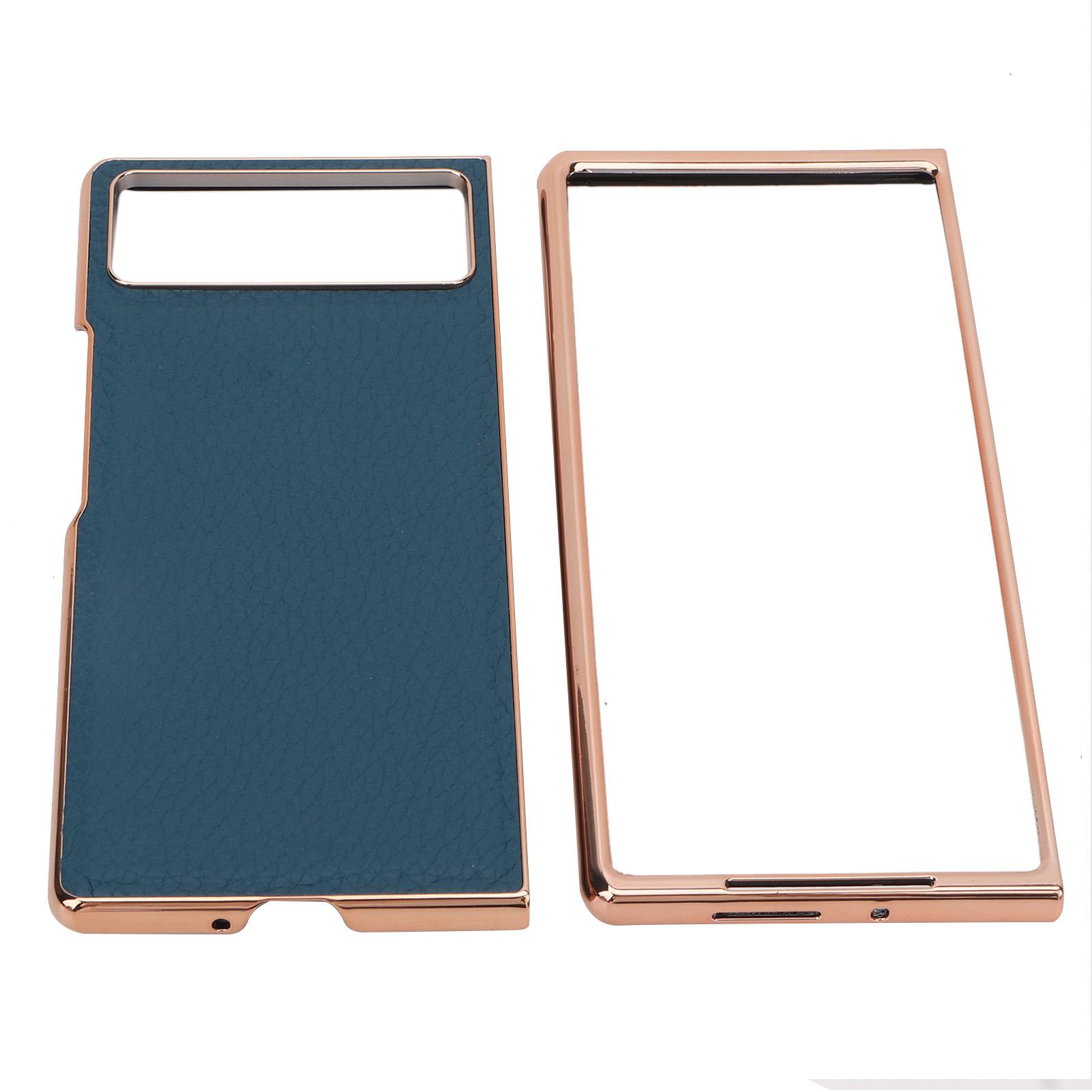 

Phone Case Protective Cover for Xiaomi MIX Fold 2 Scratch Proof Leather Electroplating Cellphone Case синій