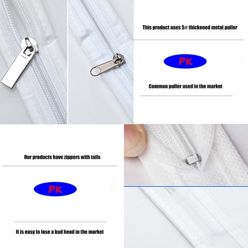 10Pcs Set Breathable Clothes Protector Bags With Zippered Convenient for Seasonal Storage of Suits and Dresses