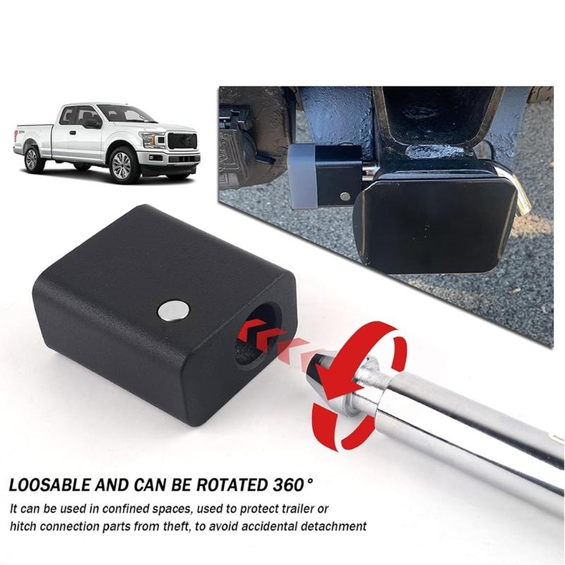 Trailer Hitch Security Lock With 360 Degree Rotation For 2 Inch And 2.5 Inch Receivers Flexible And Secure Attachment