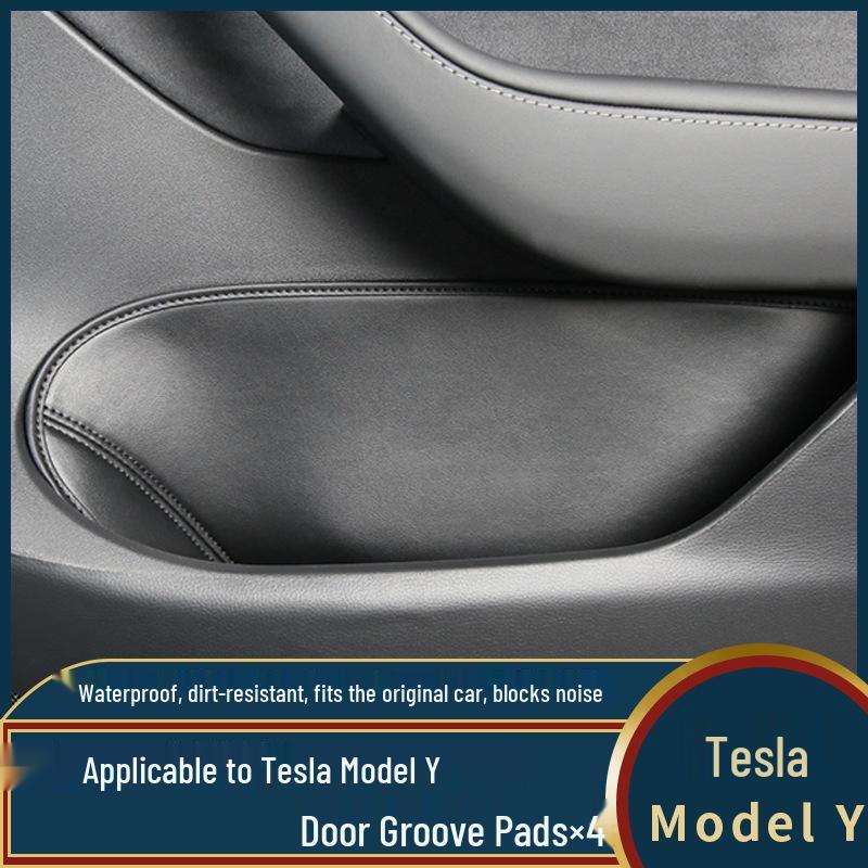 Grid Model Y Door Storage Anti-Slip Mat & Leather Interior Protection Accessories
