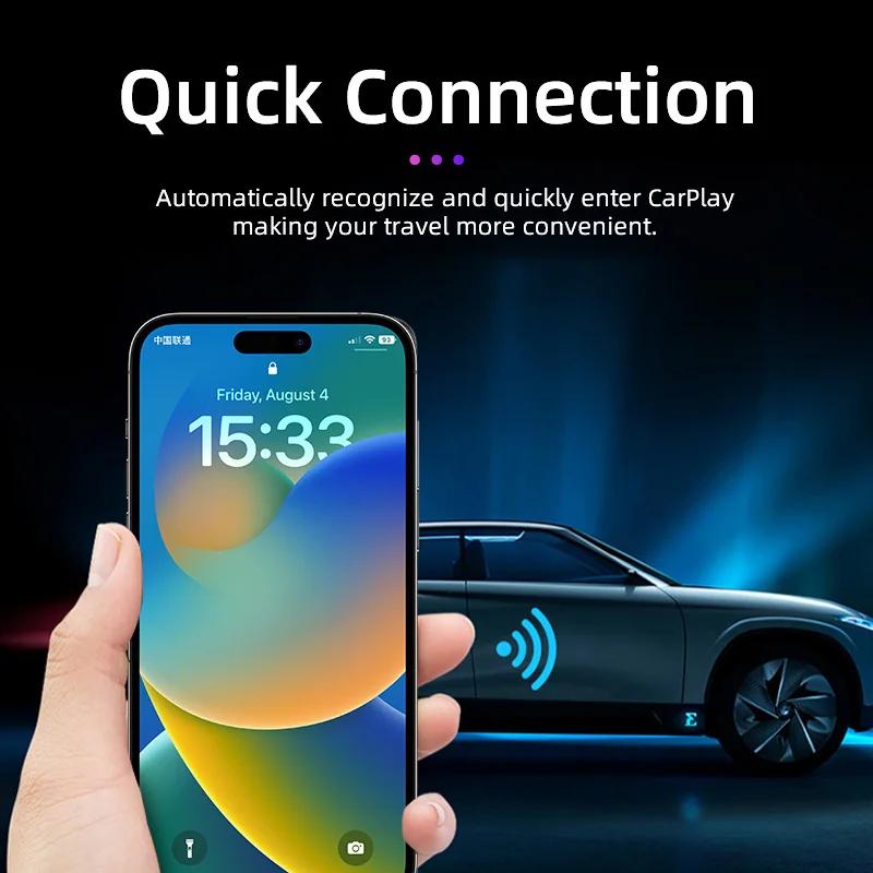 Langjing Wireless CarPlay Adapter for Apple iPhone Wired To Wireless CarPlay Plug and Play USB Connection Auto Car