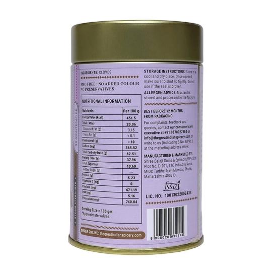 Velká indická kořenárna | Hřebíček (Laung) | 100g plechovka – 100% čistý a přírodní, čerstvý z farmy, nefalšovaný, bez přidaných barviv nebo konzervantů