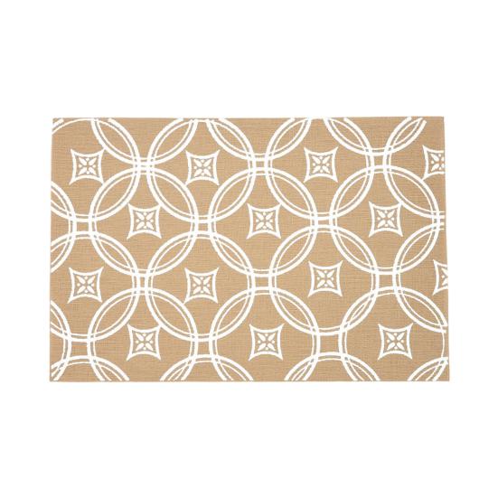 Vintage Placemat Heat-Resistant Non-slip PVC Heat Insulation Rectangle Dining Table Protection Decoration Pad Kitchen Supplies