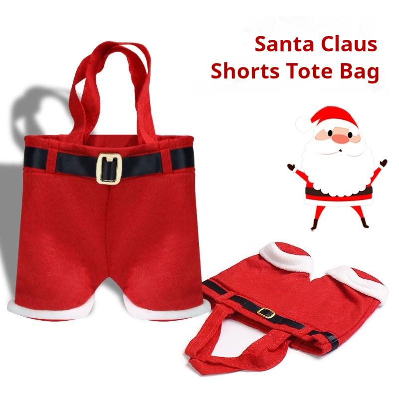 Christmas Pants Gift Bag: Candy, Tote, and Wine Bottle Cover Small Red