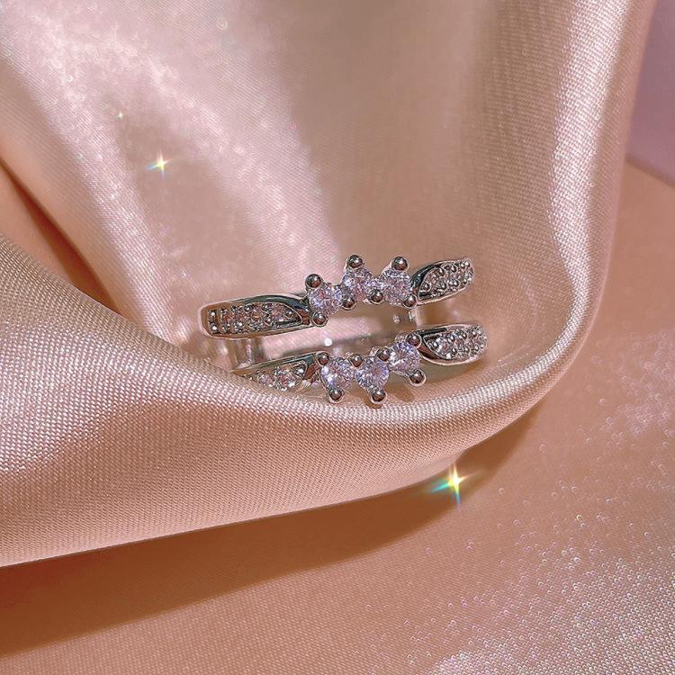 Double-Layer Pattern Elegant Versatile Geometric Women'S Ring Exaggerated Women'S Ring Index Finger