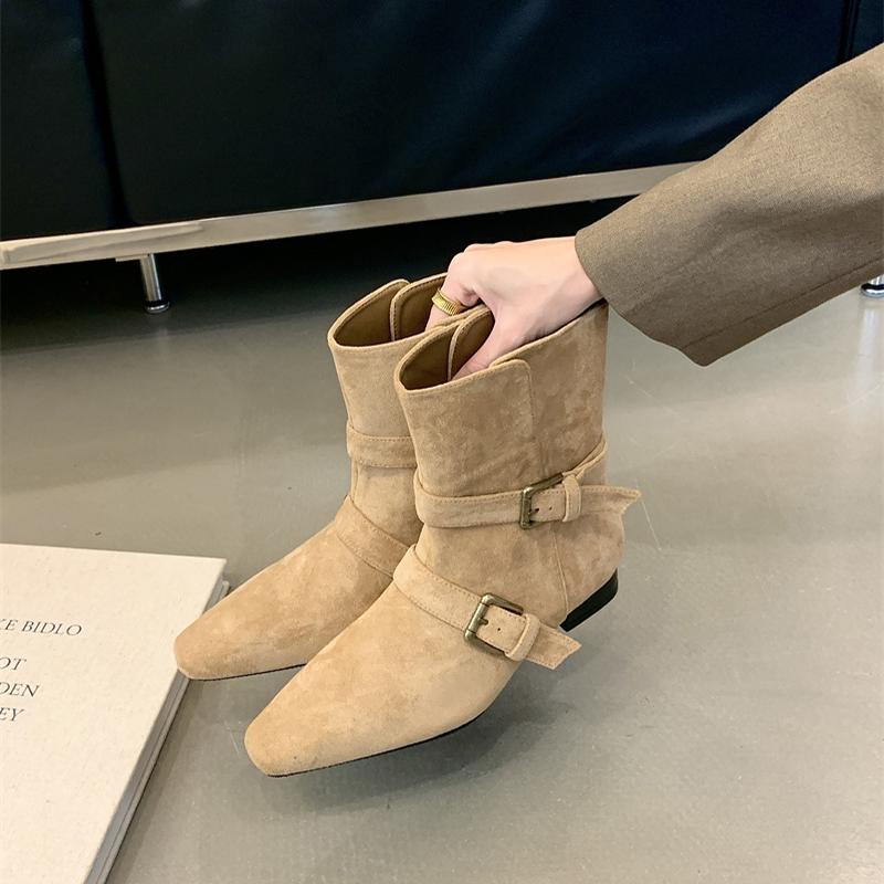 

Модные винтажные женские ботильоны для похудения, модная пряжка с ремнем, женские лаконичные ботильоны на низком каблуке 35 хаки