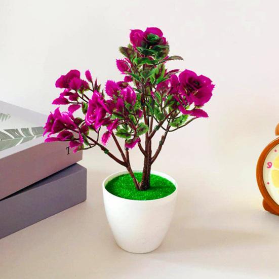 Artificial Potted Plants Fake Flower Bonsai Home Ornaments Desktop Hotel Decor