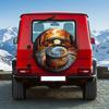 1pc, Universal 14-17 Inch Tire Cover, Ultra-Exquisite Autumn Coffee Lake View Design, Suitable For Daily Commute And Outdoor Tra