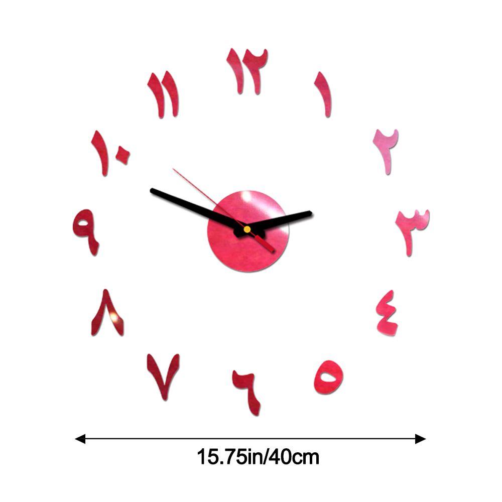 Self-adhesive Sticker Home Decoration Silent Quartz DIY Wall Clock Mirror Surface Coffee Cups Decal
