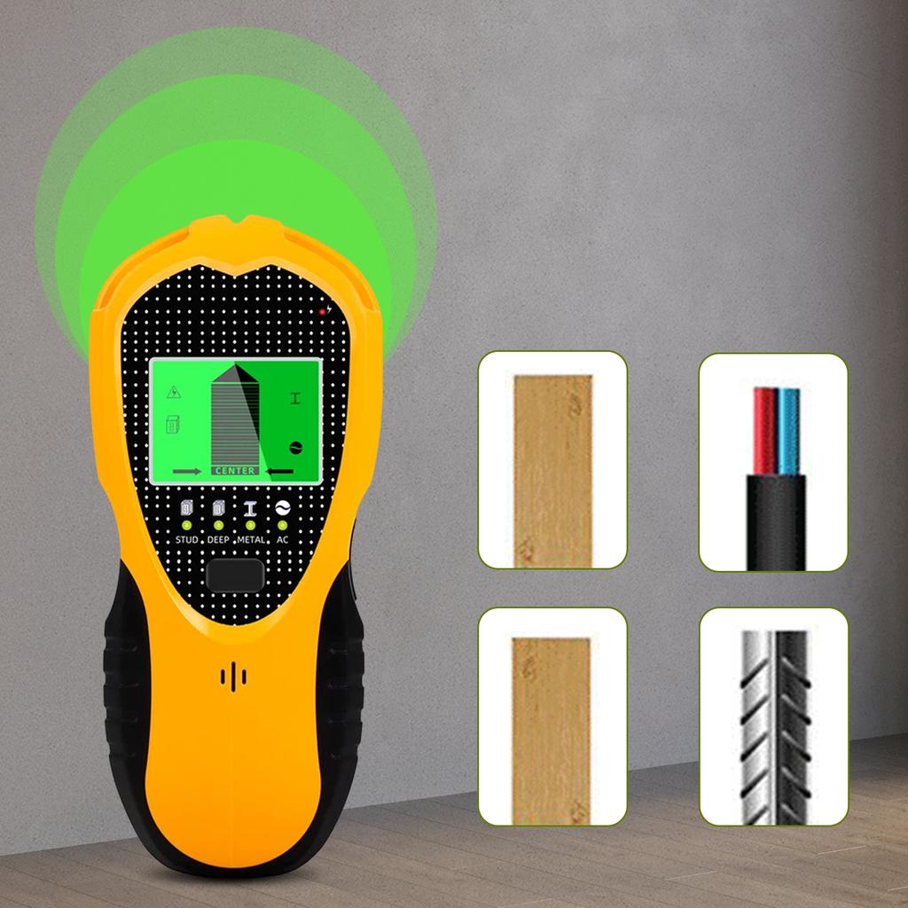 4 in 1 Electronic Wall Wood Stud Finder with LCD Display Digital Stud Sensor for Center and Edge of Wood AC Wire Joist Pipe