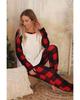 Azura Exchange Plaid Raglan Sleeves Top and Drawstring Pants Lounge Set