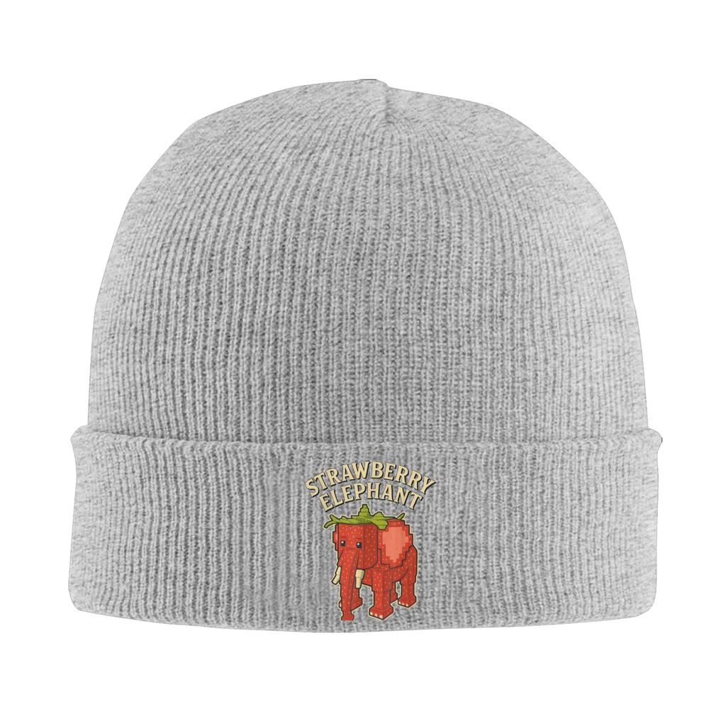Italian Strawberry Elephant Meme Beanie Hats Bonnet Hats Female Male Vintage Outdoor Skullies Beanies Winter Elastic Caps