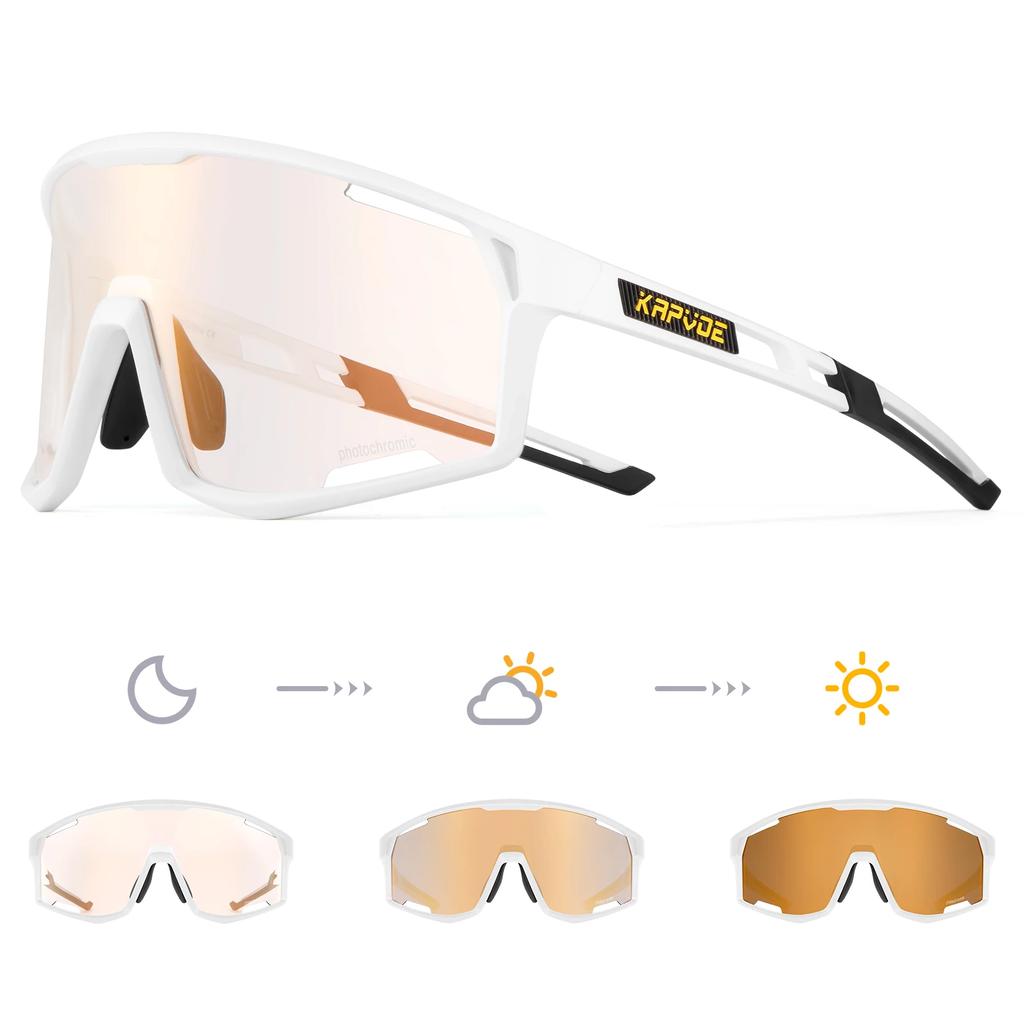Kapvoe Photochromic Cycling Glasses Sunglasses for Men's Cycle Sun Glasses MTB UV400 Goggles Woman Road Bike Bicycle Eyewear